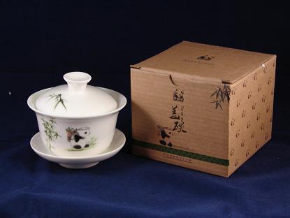 熊猫屋オリジナル 蓋付き茶碗(玉瓷) 熊猫屋オリジナル 蓋付き茶碗(玉瓷)